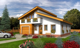 Popular house project with a garage, partial attic space.